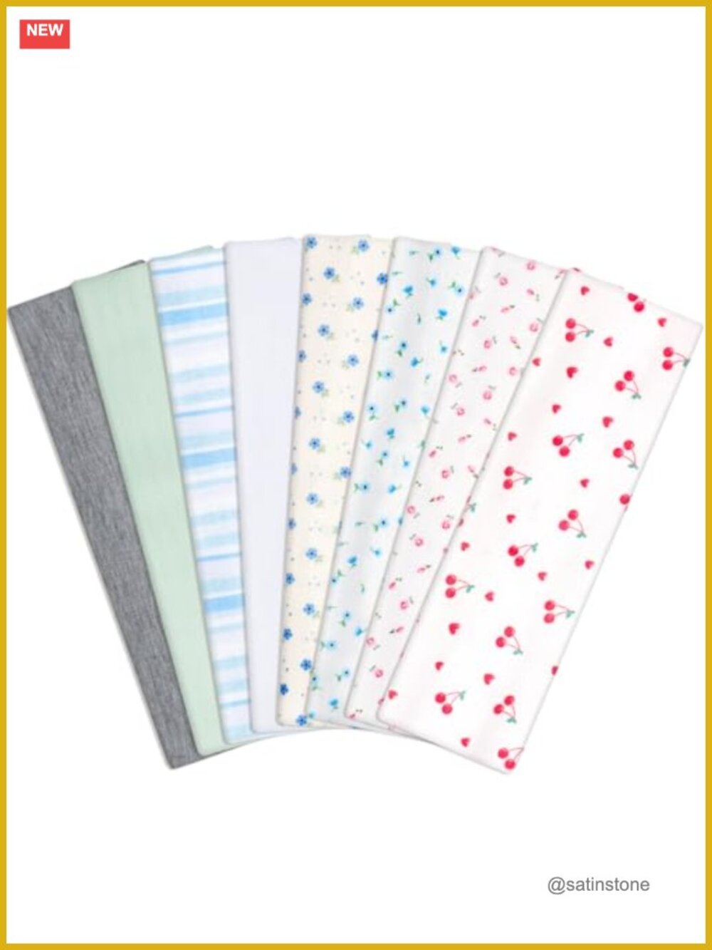 Elastic Floral Stripe Headbands Set Breathable Non Slip Hair Accessories